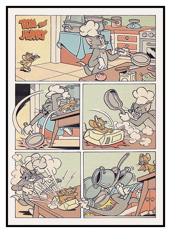 Tom & Jerry™ - Komiks Retro Plakat (50x70 cm) - Poster Store